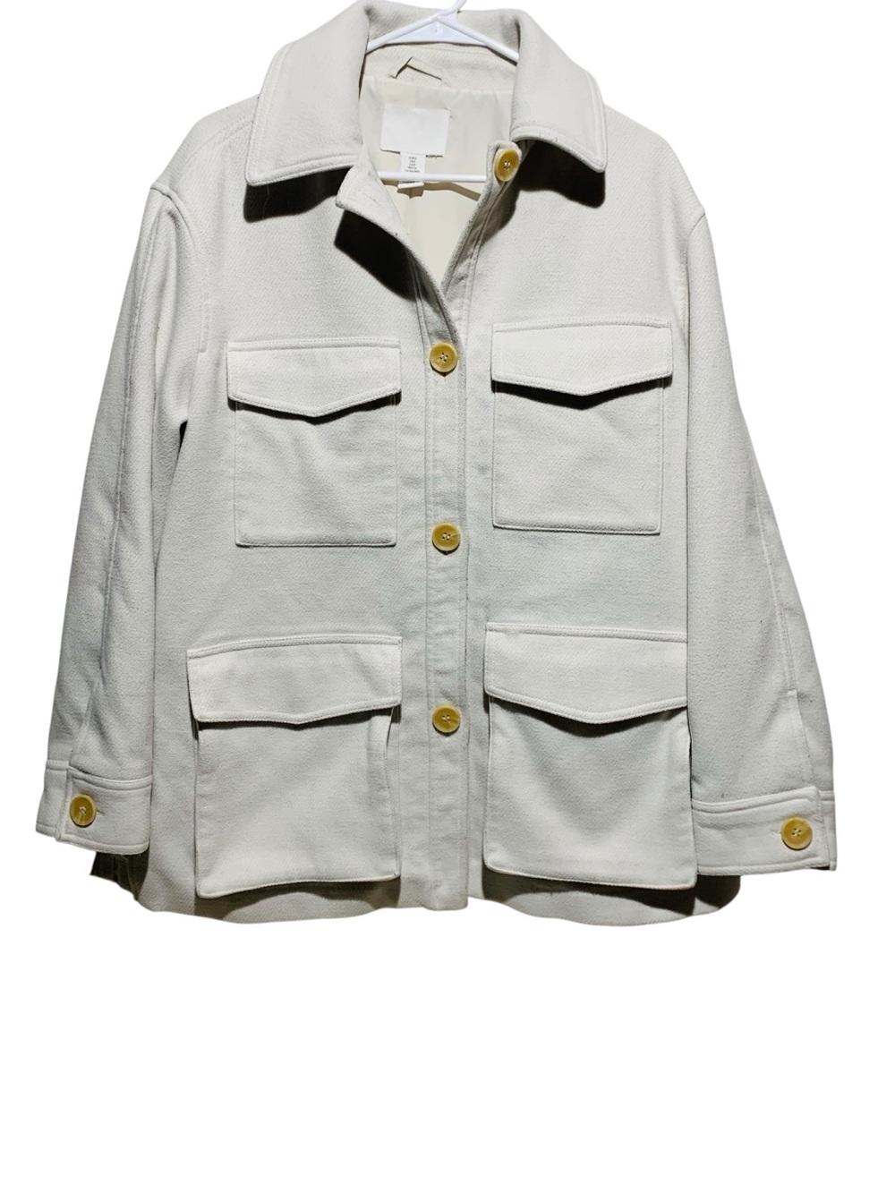 Women's H & M Cream Utility Jacket Size Sm - Picture 1 of 3